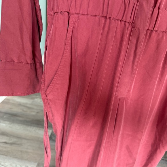Express Women's Red Utility Button Down Belted Jumpsuit Size Medium - Picture 6 of 9